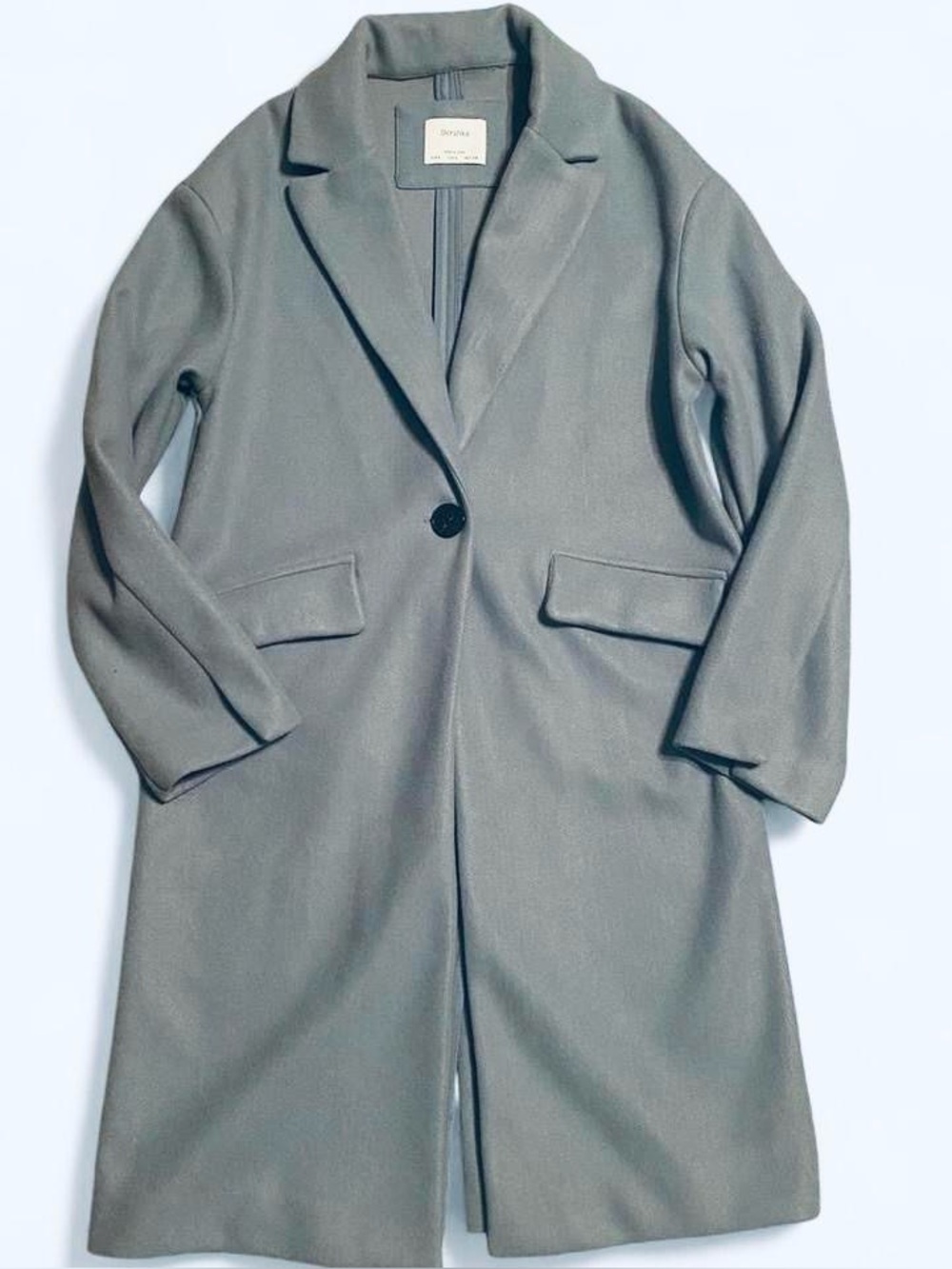 Bershka Single-Button Taupe Trench Coat